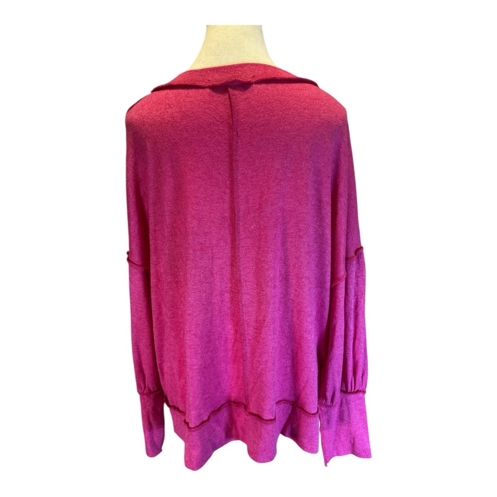 Haptics NWOT Vibrant Pink Women's Crew Neck Sweater - Picture 5 of 5